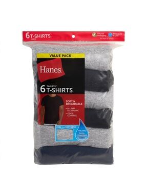 Hanes Men's ComfortSoft Tagless Pocket T-Shirts  
6 pack / large